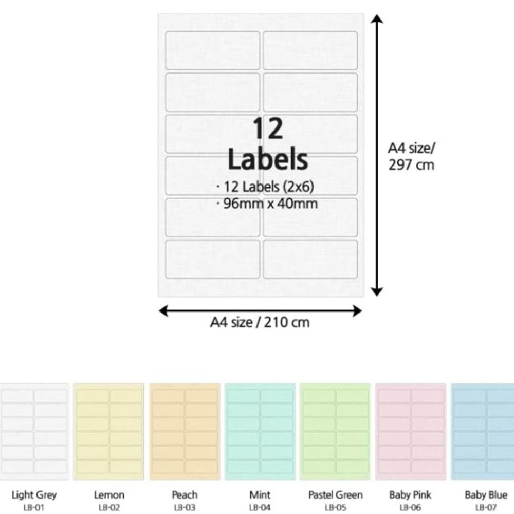 ANYSHEET Fabric Label Sticker A4 (100ct) for Boxes and Containers, Waterpoof Baby Pink